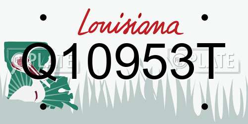 Q10953T Louisiana License Plate