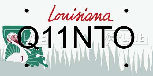 Q11NTO Louisiana License Plate