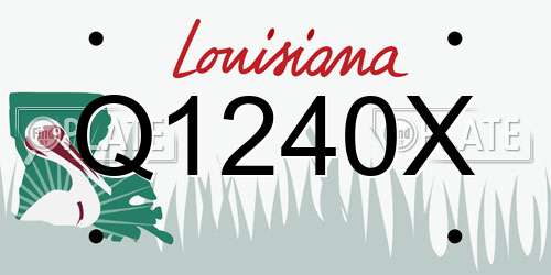 Q1240X Louisiana License Plate