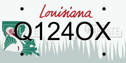 Q124OX Louisiana License Plate