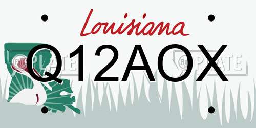 Q12AOX Louisiana License Plate