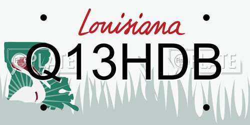 Q13HDB Louisiana License Plate