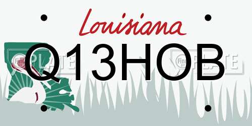 Q13HOB Louisiana License Plate
