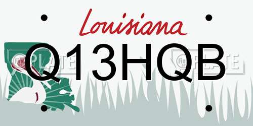 Q13HQB Louisiana License Plate