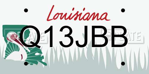 Q13JBB Louisiana License Plate