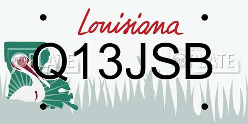 Q13JSB Louisiana License Plate