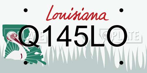 Q145LO Louisiana License Plate