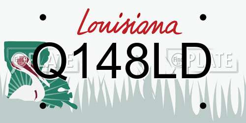 Q148LD Louisiana License Plate