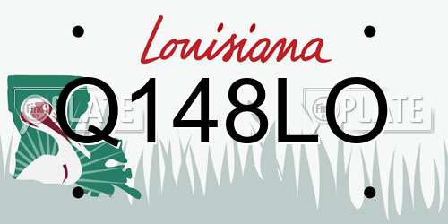 Q148LO Louisiana License Plate