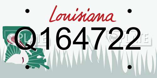 Q164722 Louisiana License Plate