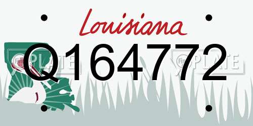 Q164772 Louisiana License Plate