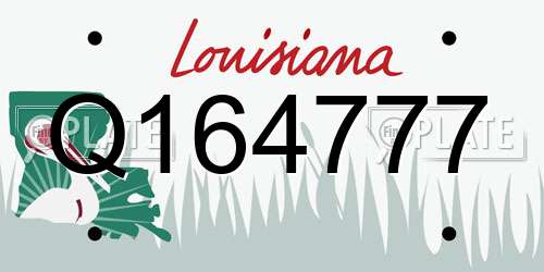 Q164777 Louisiana License Plate