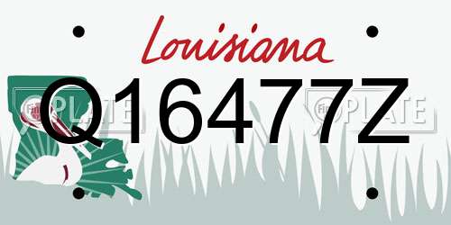 Q16477Z Louisiana License Plate