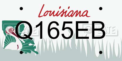 Q165EB Louisiana License Plate