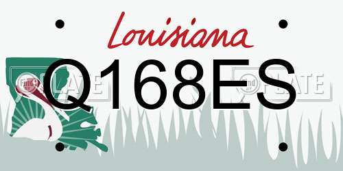 Q168ES Louisiana License Plate