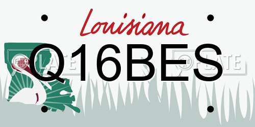 Q16BES Louisiana License Plate