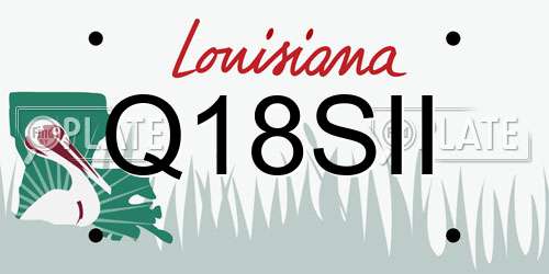 Q18SII Louisiana License Plate