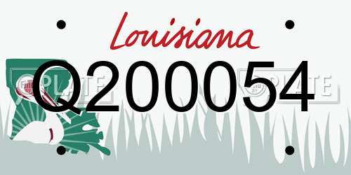 Q200054 Louisiana License Plate