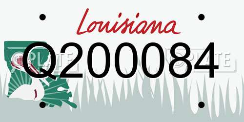 Q200084 Louisiana License Plate