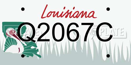 Q2067C Louisiana License Plate
