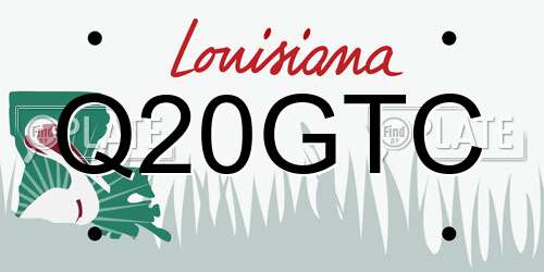 Q20GTC Louisiana License Plate