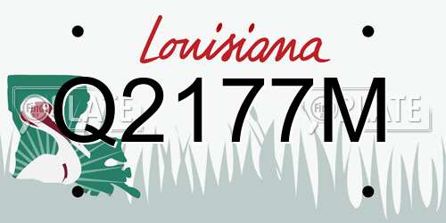Q2177M Louisiana License Plate