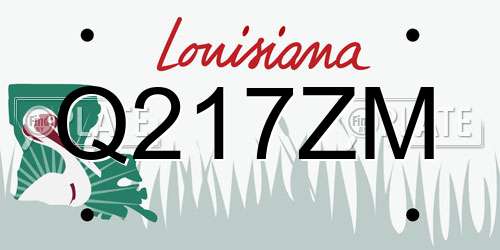 Q217ZM Louisiana License Plate