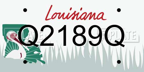 Q2189Q Louisiana License Plate