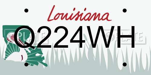 Q224WH Louisiana License Plate