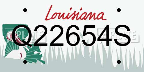 Q22654S Louisiana License Plate