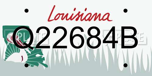 Q22684B Louisiana License Plate