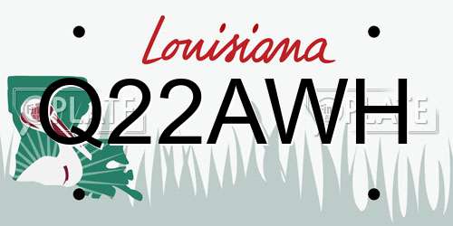 Q22AWH Louisiana License Plate