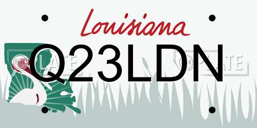 Q23LDN Louisiana License Plate