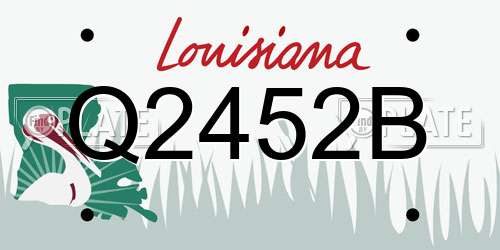 Q2452B Louisiana License Plate