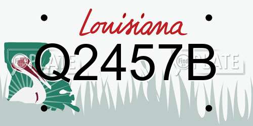Q2457B Louisiana License Plate