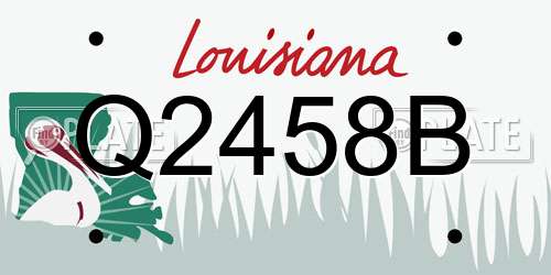 Q2458B Louisiana License Plate
