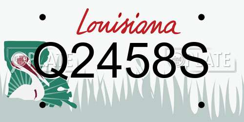 Q2458S Louisiana License Plate