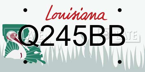 Q245BB Louisiana License Plate