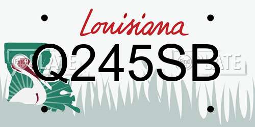 Q245SB Louisiana License Plate