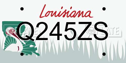 Q245ZS Louisiana License Plate