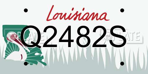 Q2482S Louisiana License Plate