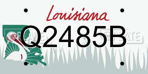 Q2485B Louisiana License Plate