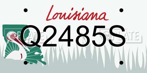 Q2485S Louisiana License Plate
