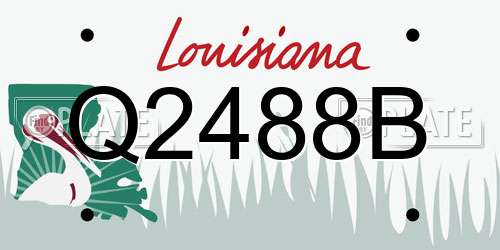 Q2488B Louisiana License Plate