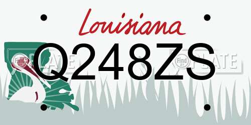 Q248ZS Louisiana License Plate