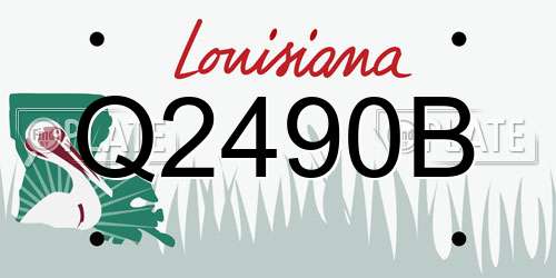 Q2490B Louisiana License Plate