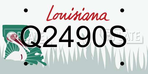 Q2490S Louisiana License Plate