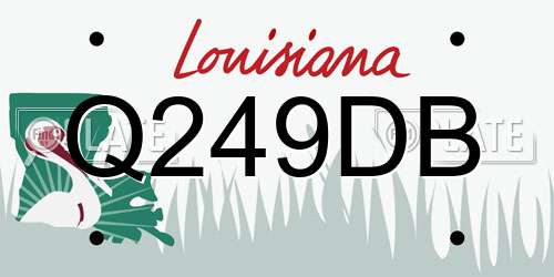 Q249DB Louisiana License Plate