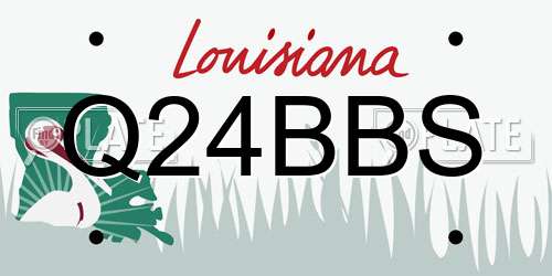 Q24BBS Louisiana License Plate