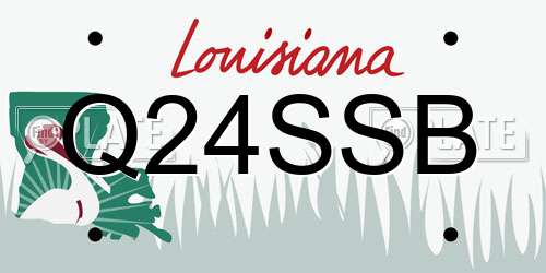 Q24SSB Louisiana License Plate